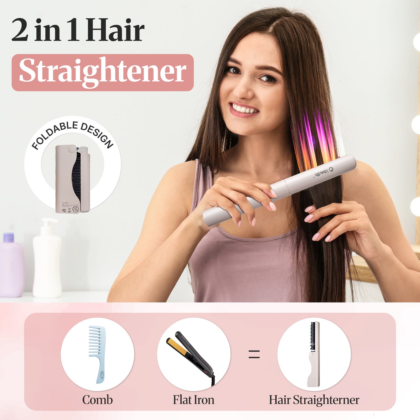 straightener brush, pocket size.