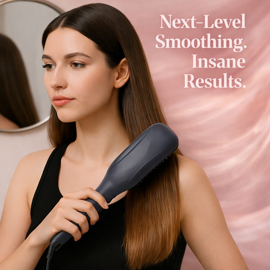 Speedy Precision Hair Straightener Brush With Powerful Ptc For Scalp Protection
