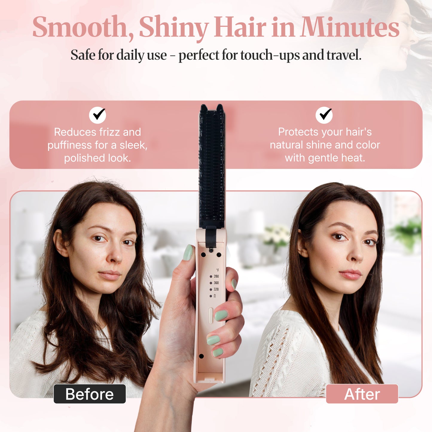 straightener brush, pocket size.