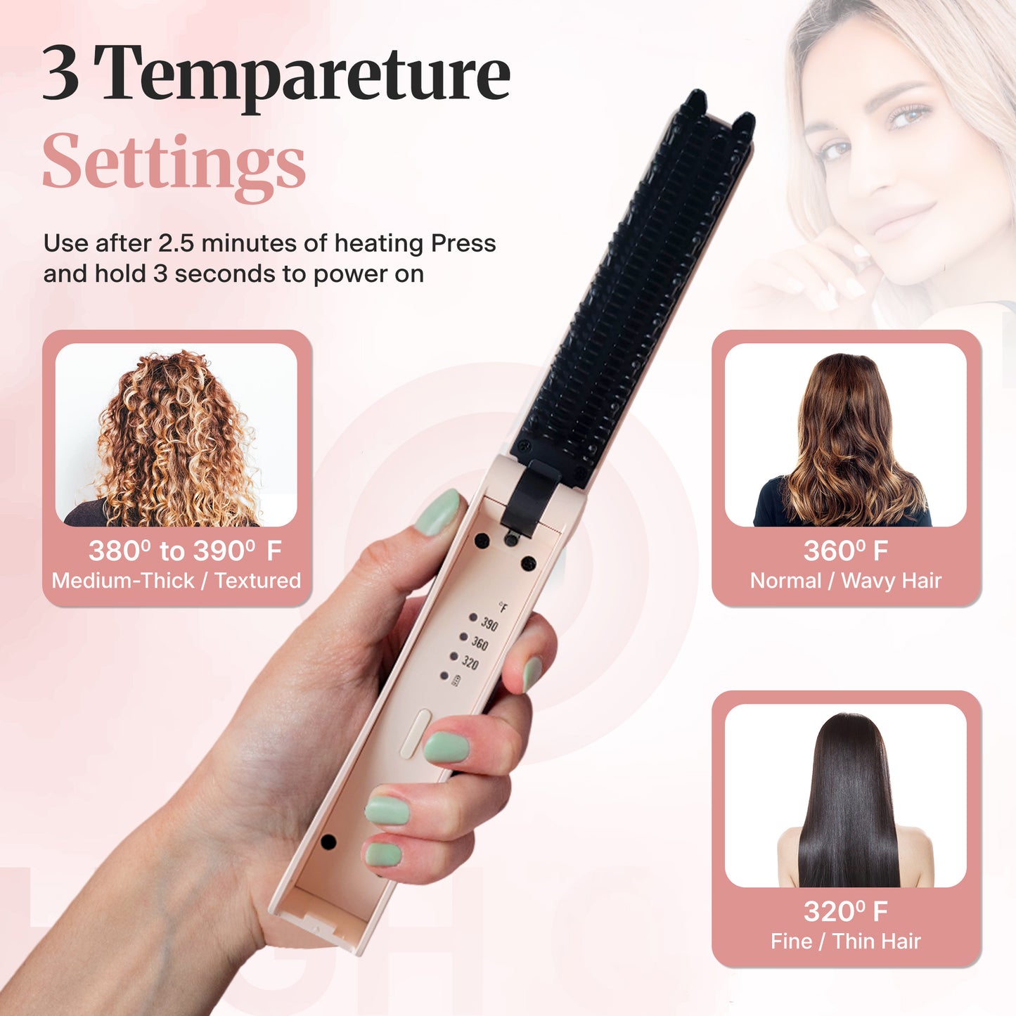 straightener brush, pocket size.