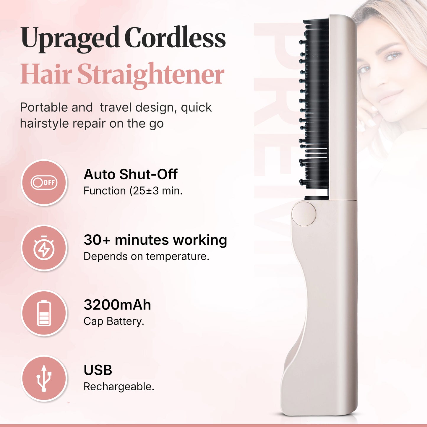 straightener brush, pocket size.